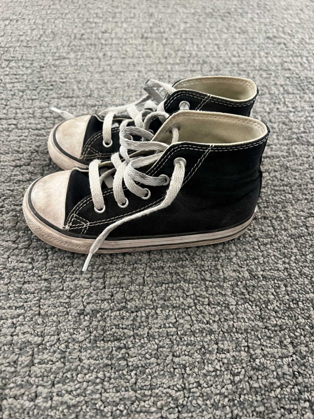 Converse Kids Black High-Top Sneakers with White Laces